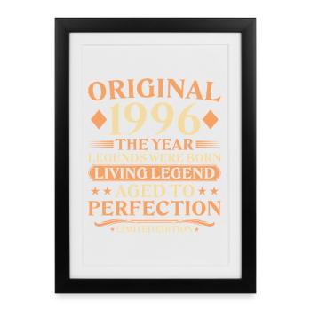Legende 1996 – 30. Geburtstag Original Vintage - Gerahmtes Poster (27 × 37 cm) - Schwarz - Vorne