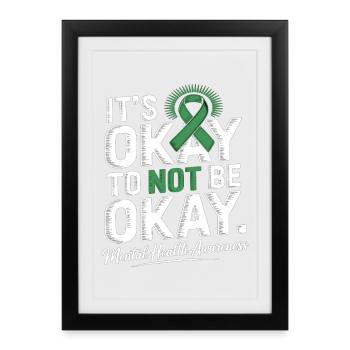 Sensibilisation à la santé mentale – C’est normal, pas acceptable - Affiche encadrée (27 × 37 cm) - noir - Devant