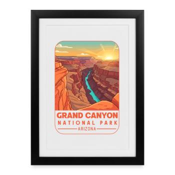 Parc national du Grand Canyon, Arizona - Affiche encadrée (27 × 37 cm) - noir - Devant