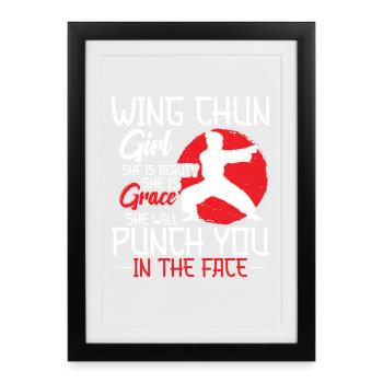  Wing Chun Sifu Kung Fu Instructor Wing Chun - Framed poster (27 × 37 cm) - black - Front