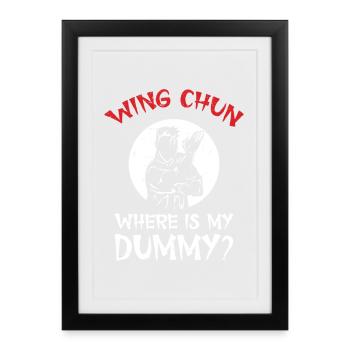  Wing Chun Teacher Training Lesson Martial Arts - Framed poster (27 × 37 cm) - black - Front