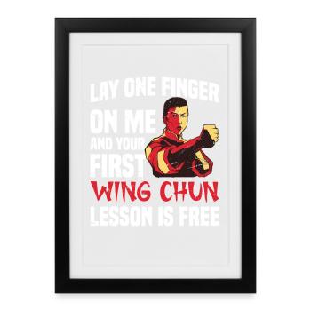  Wing Chun Kung Fu Training Lesson Teacher Wing - Framed poster (27 × 37 cm) - black - Front