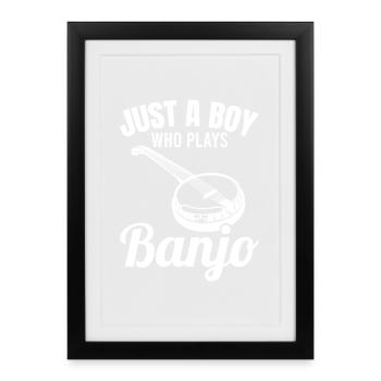 Petit joueur de banjo - Affiche encadrée (27 × 37 cm) - noir - Devant