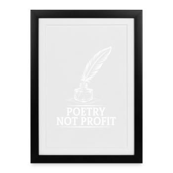 Poetry Not Profit Quill - Framed poster (27 × 37 cm) - black - Front