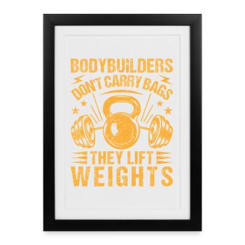 Motivation fitness Bodybuilder Haltes - Affiche encadrée (27 × 37 cm) - noir - Devant