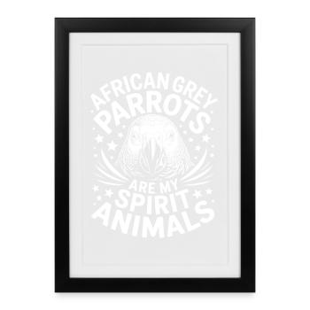 Grey Parrot Sayings Funny Grey Parrot Gift - Framed poster (27 × 37 cm) - black - Front