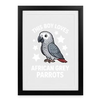 Grey Parrot Sayings Funny Grey Parrot Gift - Framed poster (27 × 37 cm) - black - Front