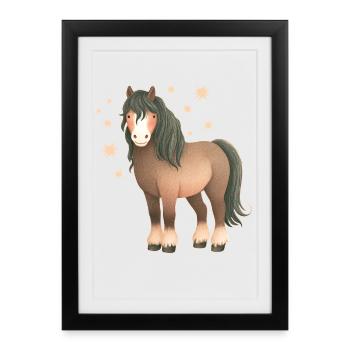 Cheval avec des étoiles - Affiche encadrée (27 × 37 cm) - noir - Devant