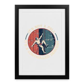 Indoor Climbing Indoor Climbing Controlled Descent - Framed poster (27 × 37 cm) - black - Front