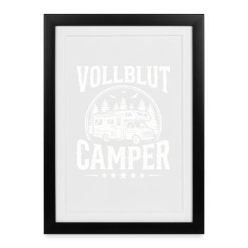 Chemise campeur pour les vrais fans de camping - Affiche encadrée (27 × 37 cm) - noir - Devant