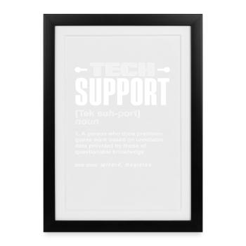 Funny Tech Support Definition Magician IT - Framed poster (27 × 37 cm) - black - Front