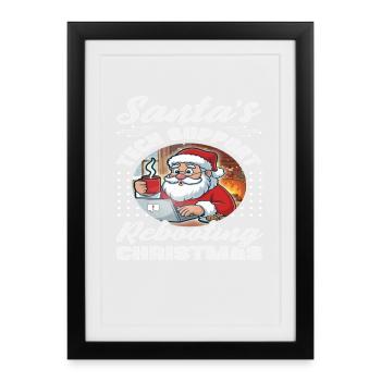 Santa Tech Support Christmas IT - Framed poster (27 × 37 cm) - black - Front