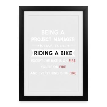 Project Manager on Fire - Framed poster (27 × 37 cm) - black - Front