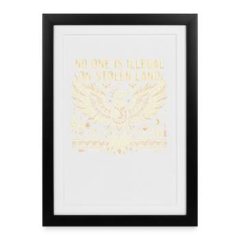 No one is illegal on stolen land - Framed poster (27 × 37 cm) - black - Front