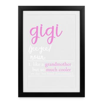 Gigi Definition Funny Grandma Shirt - Framed poster (27 × 37 cm) - black - Front