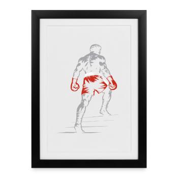 Boxer in Boxing Gloves - Framed poster (27 × 37 cm) - black - Front