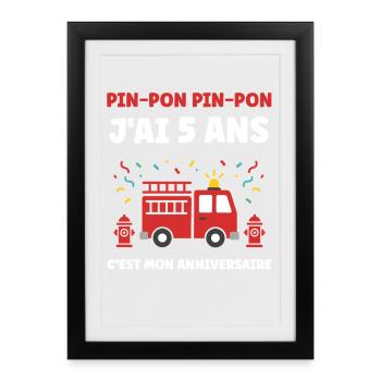 5 ans - Affiche encadrée (27 × 37 cm) - noir - Devant