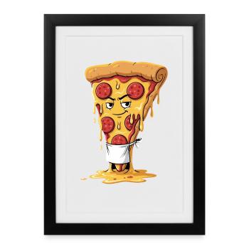 Tablier à pizza cool - Affiche encadrée (27 × 37 cm) - noir - Devant