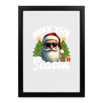 Rizz : Le Père Noël Cool de la Saison - Affiche encadrée (27 × 37 cm) - noir - Devant