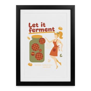Sourdough Bread Baking Baker Let It Ferment - Framed poster (27 × 37 cm) - black - Front