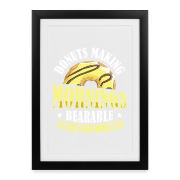 Donut fast food - Framed poster (27 × 37 cm) - black - Front