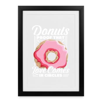 Restauration rapide en donuts - Affiche encadrée (27 × 37 cm) - noir - Devant