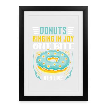 Restauration rapide en donuts - Affiche encadrée (27 × 37 cm) - noir - Devant