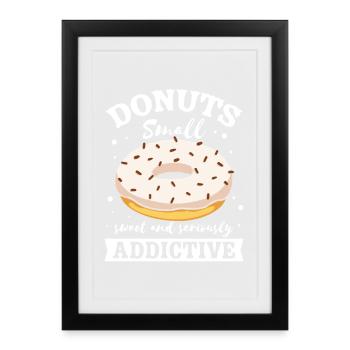 Donut fast food - Framed poster (27 × 37 cm) - black - Front