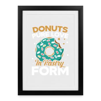 Donut fast food - Framed poster (27 × 37 cm) - black - Front