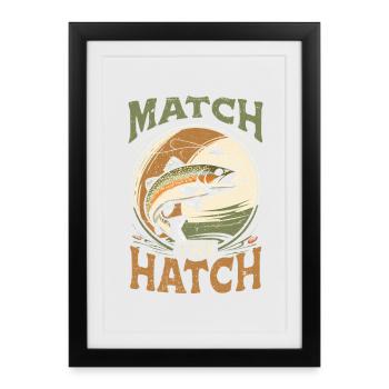 Fly Fishing Fly Angler Match The Hatch - Framed poster (27 × 37 cm) - black - Front