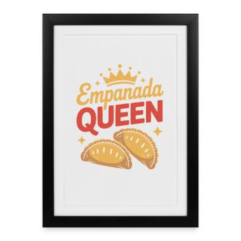 Empanada Queen Funny Food Amérique latine - Affiche encadrée (27 × 37 cm) - noir - Devant