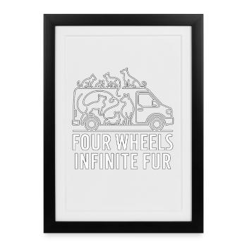 Mobile Vet Four Wheels Infinite Fur On Site Vet - Framed poster (27 × 37 cm) - black - Front