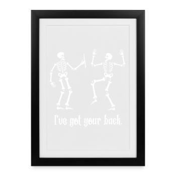 Des squelettes dansants qui te soutiennent - Affiche encadrée (27 × 37 cm) - noir - Devant