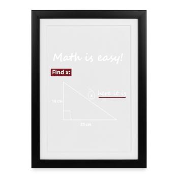 Trouver X Triangle Math Art - Affiche encadrée (27 × 37 cm) - noir - Devant