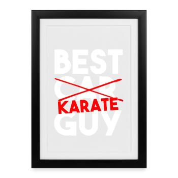 Karate Heartbeat Pulse Martial Arts Silhouette - Framed poster (27 × 37 cm) - black - Front