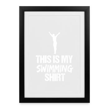 Voici ma silhouette de nageuse drôle de maillot de bain - Affiche encadrée (27 × 37 cm) - noir - Devant
