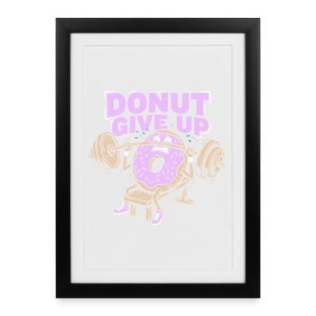 Donut Abandonne - Entraînement sportif amusant - Affiche encadrée (27 × 37 cm) - noir - Devant