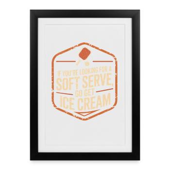 Joueur de pickleball à la recherche d’un dinking soft serve - Affiche encadrée (27 × 37 cm) - noir - Devant