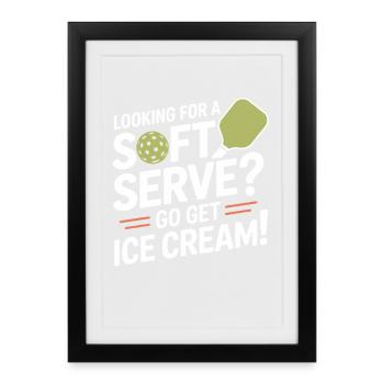 Joueur de pickleball à la recherche d’un dinking soft serve - Affiche encadrée (27 × 37 cm) - noir - Devant