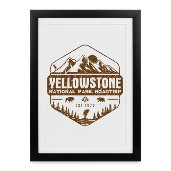 Voyage familial en famille du parc national de Yellowstone - Affiche encadrée (27 × 37 cm) - noir - Devant