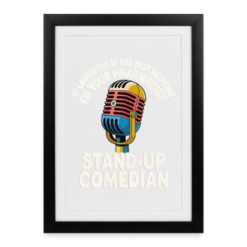 Stand-up comedian - Framed poster (27 × 37 cm) - black - Front