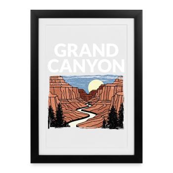 Grand Canyon National Park Hiker - Framed poster (27 × 37 cm) - black - Front