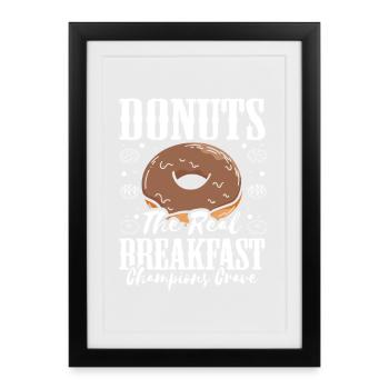 Restauration rapide en donuts - Affiche encadrée (27 × 37 cm) - noir - Devant