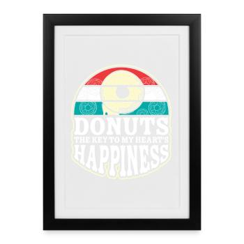 Donut fast food - Framed poster (27 × 37 cm) - black - Front