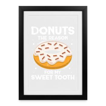 Donut fast food - Framed poster (27 × 37 cm) - black - Front