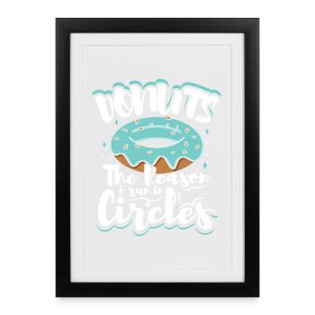 Restauration rapide en donuts - Affiche encadrée (27 × 37 cm) - noir - Devant