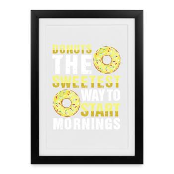 Restauration rapide en donuts - Affiche encadrée (27 × 37 cm) - noir - Devant