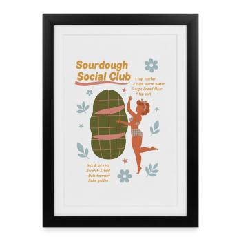 Boulanger de pain au club social de levain - Affiche encadrée (27 × 37 cm) - noir - Devant