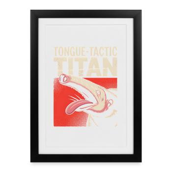 Tacticien de langue | Fourmilier comique - Affiche encadrée (27 × 37 cm) - noir - Devant
