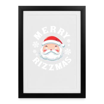 Merry Rizzmas Santa Claus Funny Youth Word - Framed poster (27 × 37 cm) - black - Front